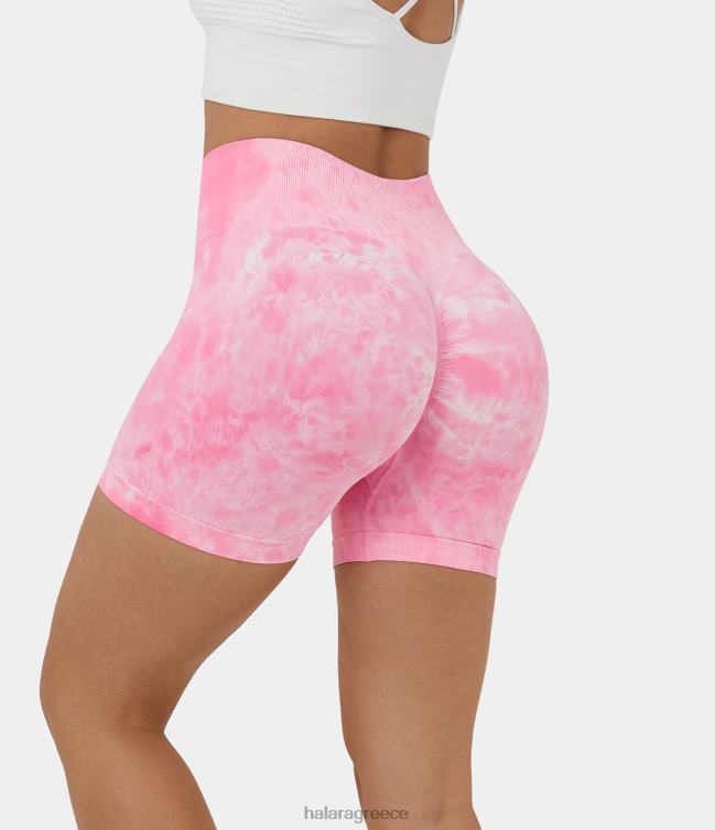 χωρίς ραφή ροή ψηλόμεση ρουχαλωτή γραβάτα βαφή yoga biker σορτς 5'' γυναίκες Halara 4TH821421 ενεργά ρούχα άνθος γραβάτας