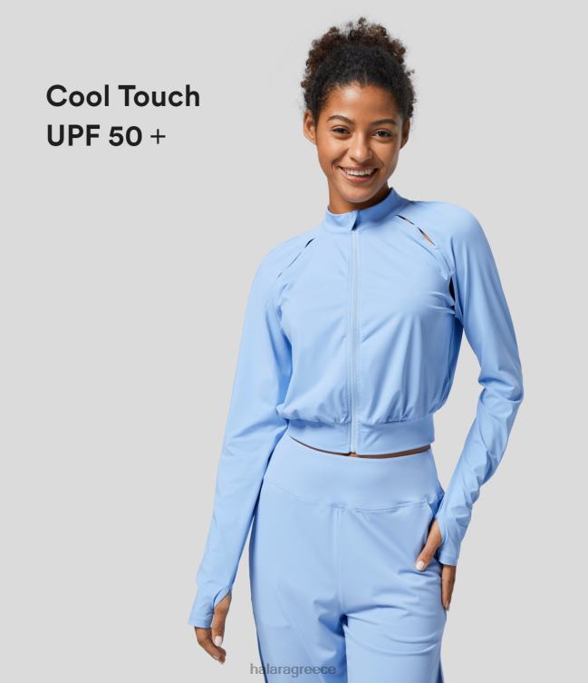 γιακά με φερμουάρ τρύπα αντίχειρα που κόβει δροσερό σακάκι γιόγκα γυναίκες Halara 4TH822043 ενεργά ρούχα ολλανδικό κανάλι