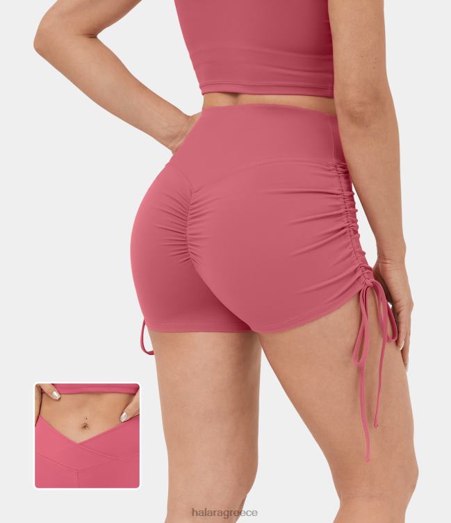 softlyzero βελούδινο ψηλόμεσο crossover σορτς γιόγκα 2,5" γυναίκες Halara 4TH821277 ενεργά ρούχα begonia rouge