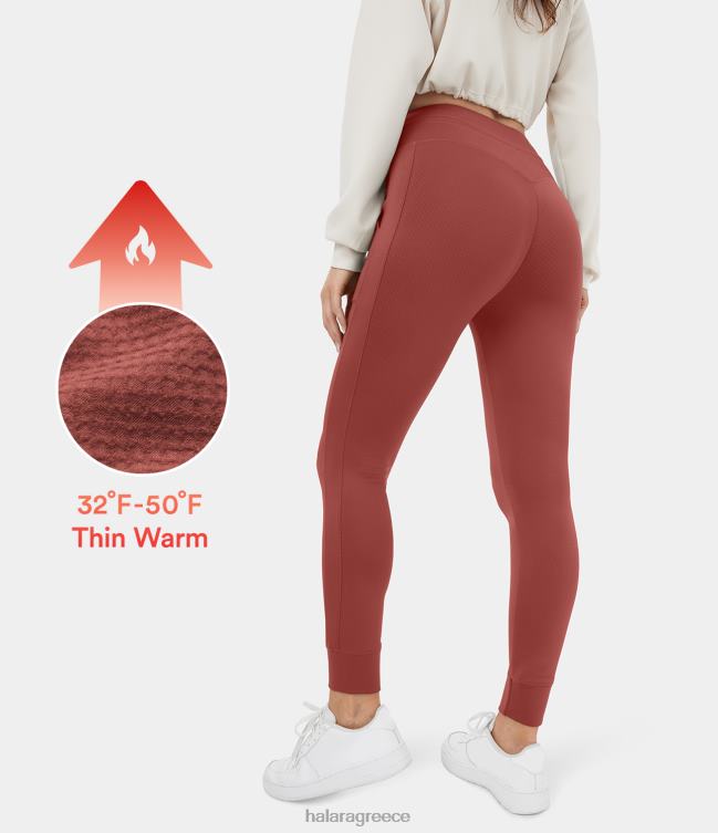 3d fleece ψηλόμεσο κορδόνι περίσφιξης πλαϊνή τσέπη απλό fleece casual ολόσωμο joggers γυναίκες Halara 4TH8262 ενεργά ρούχα Μαρσάλα