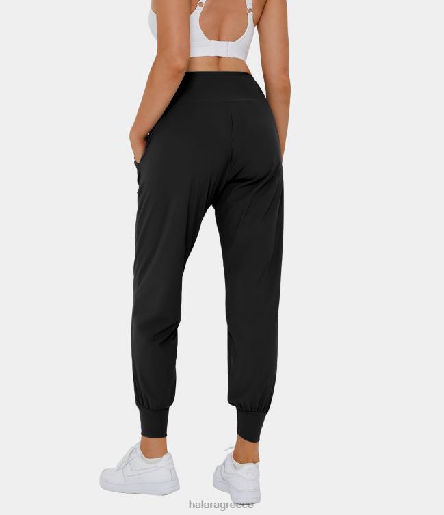 Ψηλόμεση μονόπλευρη τσέπη γιόγκα γυναίκες Halara 4TH823 ενεργά ρούχα μαύρος