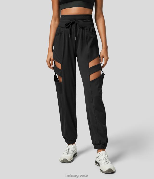 Ψηλόμεση πλαϊνή τσέπη με κορδόνι περίσφιξης που κόβει το γρήγορο στεγνό τρέξιμο γυναίκες Halara 4TH8236 ενεργά ρούχα πρωτότυπο