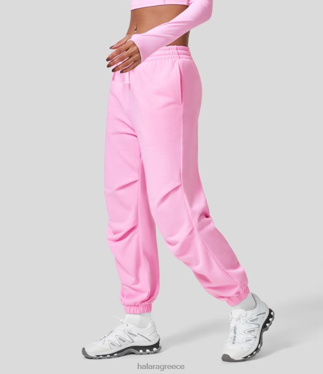 Χαμηλό ύψος με κορδόνι περίσφιξης πλαϊνή τσέπη από βαμβακερό τζόγκερ γυναίκες Halara 4TH8282 ενεργά ρούχα ροζ απαλό πάγωμα