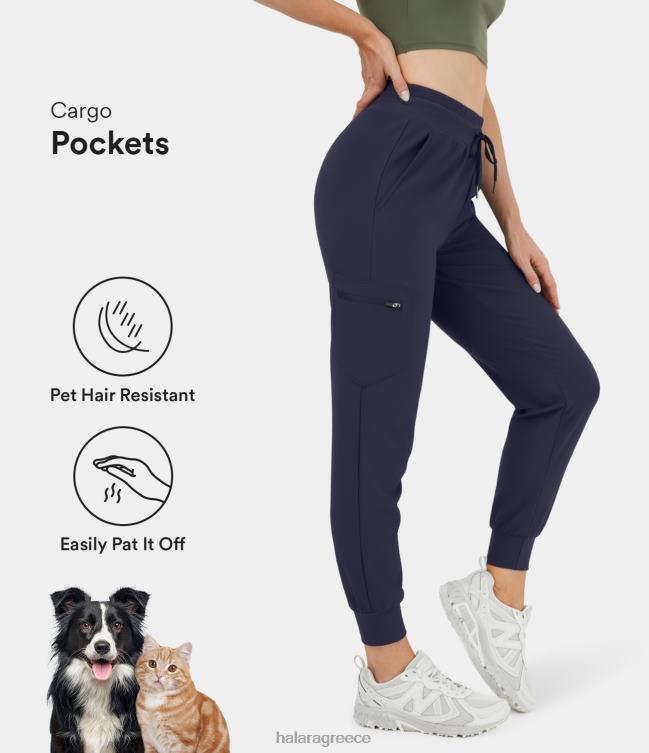 Patitoff flow τρίχες κατοικίδιων ζώων ανθεκτικό ψηλόμεσο κορδόνι περίσφιξης πλαϊνή τσέπη με φερμουάρ cargo joggers γυναίκες Halara 4TH8226 ενεργά ρούχα νύξη