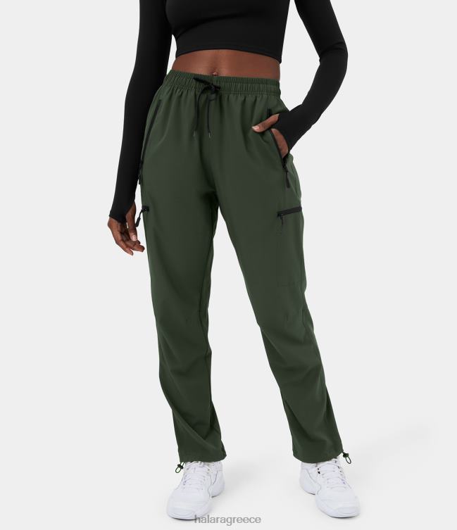 Τσέπη με φερμουάρ στο πλάι με ψηλόμεσο κορδόνι περίσφιξης casual cargo joggers γυναίκες Halara 4TH8228 ενεργά ρούχα τσάντα ντουλαπιού