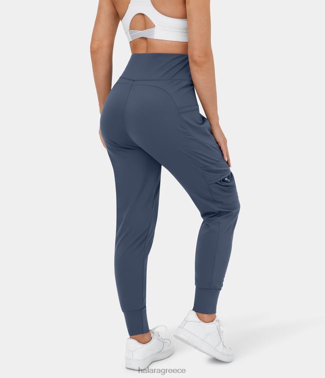 ψηλόμεση πλαϊνή τσέπη χαρέμι ​​casual cargo joggers γυναίκες Halara 4TH8279 ενεργά ρούχα διάθεση λουλακί