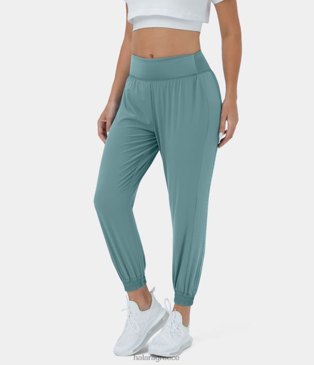 casual joggers στο πλαϊνό πάνελ υψηλής αντίθεσης γυναίκες Halara 4TH8290 ενεργά ρούχα ορυκτό μπλε