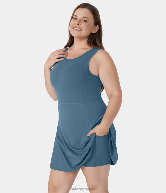 καθημερινό ελαστικό φόρεμα γκολφ 2 σε 1 plus size flare-bff γυναίκες Halara 4TH822152 ενεργά ρούχα ινδικό κιρκίρι