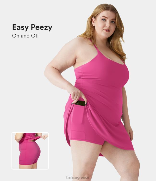 καθημερινή softlyzero βελούδινη εξώπλατη προπόνηση 2 σε 1 flare φόρεμα συν μέγεθος-wannabe-easy peezy γυναίκες Halara 4TH821259 είδη ένδυσης φούξια μωβ