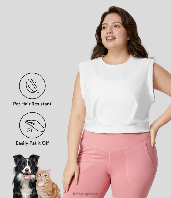 Patitoff flow ανθεκτικό τρίχωμα κατοικίδιου λαιμόκοψη αμάνικο κομμένο casual plus size μπλουζάκι γυναίκες Halara 4TH821697 είδη ένδυσης πρωτότυπο