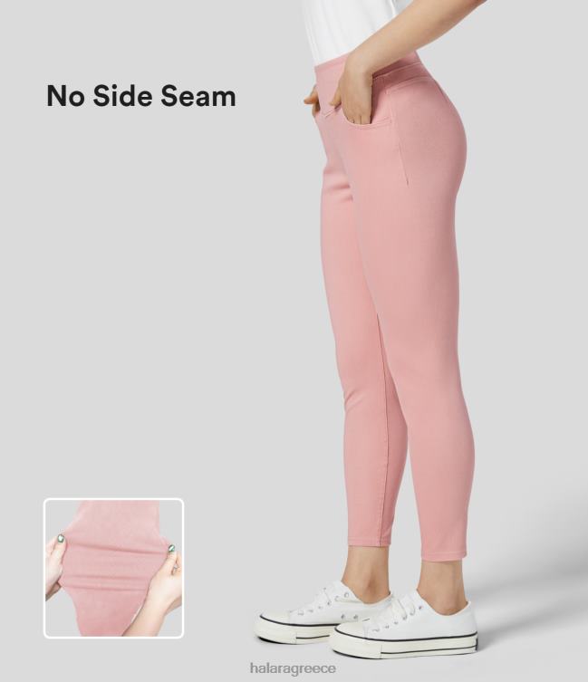 μαγική ψηλόμεση πλαϊνή τσέπη πλυμένη πολύχρωμο ελαστικό πλεκτό τζιν casual 7/8 κολάν γυναίκες Halara 4TH821396 είδη ένδυσης ηλίανθο κόκκινο τζιν